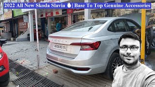 2022 All New Skoda Slavia 🔥 Base To Top Genuine Accessories  Sharing the journey [upl. by Lleret]