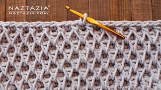 HOW to CROCHET SMOCK STITCH Honeycomb Stitch Tutorial by Naztazia [upl. by Dedie52]