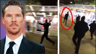 Benedict Cumberbatch Run From Security Guards at the SpiderMan No Way Home Premiere 😂😂 [upl. by Anrev]