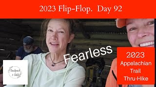 2023 Appalachian Trail FlipFlop Hike Day92 Fearless shares her mission [upl. by Rosalynd676]