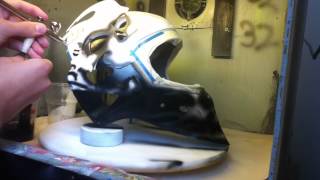 Kaitalaairbrush goalie mask airbrushing Miikka Kiprusoffstyle osa 2 [upl. by Orit]