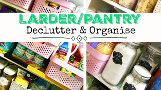 LARDERPANTRY DECLUTTER amp ORGANISE  Food Storage  Before amp After [upl. by Anovad]