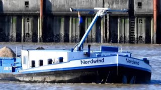 Einlauf GMS NORDWIND DC2676 MMSI 211462750 Emden inland cargo ship merchant vessel Binnenschiff [upl. by Arodnap588]