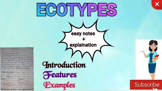 Ecades and Ecotypes Part2  Easy Notes on Ecades and Ecotypes mscbotany [upl. by Murage560]