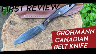 Grohmann D H Russell Model 1 Canadian Belt Knife first review [upl. by Helban324]