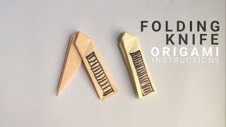 Folding Knife from a4 paper easy instructions [upl. by Dorelia]