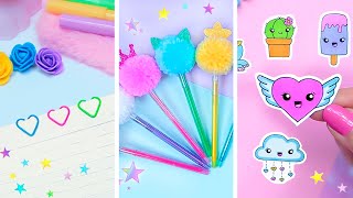 DIY Paper crafts  School hacks  How to make Stickers  Pen decoration ideas  School crafts [upl. by Enneles]