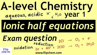 Ionic halfequations and redox Alevel chemistry exam question [upl. by Okajima]