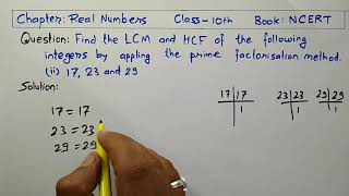 HCF and LCM of 17 23 and 29  prime factorisation method [upl. by Reece]