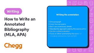 How to Write an Annotated Bibliography MLA APA  Chegg [upl. by Zalucki]