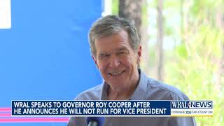 Roy Cooper discusses why he will not seek vice presidential nomination [upl. by Ffirahs]