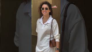 Sanya Malhotra shares a joyful smile with the paparazzi during her recent outing in Juhu [upl. by Einuj]