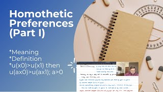 Homethetic Preferences Part 1  Meaning  Definition  Simple Proof  14 [upl. by Nariko]