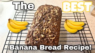 The BEST Banana Bread recipe EVER  Sourdough Chocolate Chip Banana Nut Bread 😍 [upl. by Mishaan]