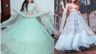 Net Lehenga Designs 2020  Light Net Lehenga Designs  Pastel Color Net Lehenga Designs [upl. by Corder423]