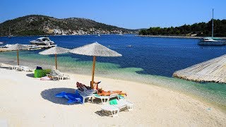 Rogoznica Croatia  beach near Perla Resort  4K [upl. by Airbmak]