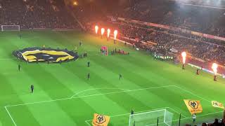 Wolves vs Liverpool  Pre match light show and players walk out [upl. by Firehs6]