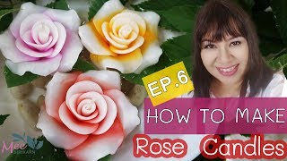 How To Make Rose Flower Candles English subtitle  Floating Flower Candles EP6 [upl. by Clemen]