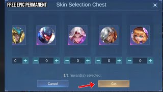 FREE EPIC SKIN PERMANENT MOBILE LEGENDS READY TO CLAIM TODAY [upl. by Darius]