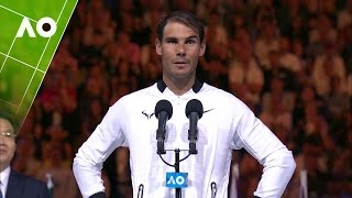 Rafael Nadal congratulates Roger Federer on his win  Australian Open 2017 [upl. by Brunhild453]