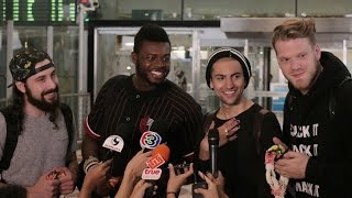 Pentatonix  Thailand Arrival  Airport Interview 2016 [upl. by Aelyk]