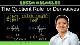 The Quotient Rule for Derivatives  Basic Rules of Derivatives  Basic Calculus [upl. by Aisela]