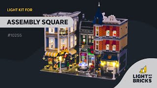 LIGHT MY BRICKS  Assembly Square 10255 Light Kit Video Demonstration [upl. by Tedie]