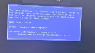 The Cmos Checksum is  Cmos Reset 502  Bios Setup Update HP 280 G4 MT [upl. by Audi887]