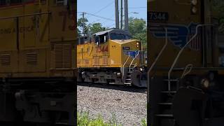 Up AC6000 rebuild duo at CongersNY unionpacific railfan csxriversub newyork newyork [upl. by Juan469]