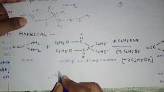 synthesis of barbitalbarbituratesunit4 DRUGS ACTING ON CNS [upl. by Maziar478]