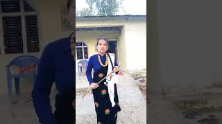 JIBESH GURUNG  wife funny song  sasurali jane ho 🤣 ♥️  Shanu rawal vlogs  ✨️ Nepal 🇳🇵 [upl. by Enineg330]