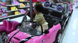 Girl On Mini Cooper Toy Car [upl. by Sternick]