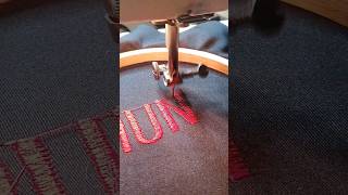 Lettering using a regular sewing machine freemotionembroidery Janome regularsewingmachine [upl. by Finny]