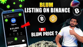 BLUM AIRDROP  BLUM 5 PRICE 😱  BLUM AIRDROP IN BINANCE  BLUM LISTING DATE  BLUM WITHDRAWAL [upl. by Kristoforo494]