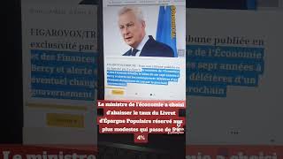 Le ministre de léconomie Bruno le Maire abaisse le taux du Livret dÉpargne Populaire [upl. by Tamaru255]