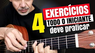 4 EXERCICIOS DIÁRIOS QUE TODO INICIANTE DEVE PRATICAR  Aula de violão completa  Sidimar Antunes [upl. by Aynahs]