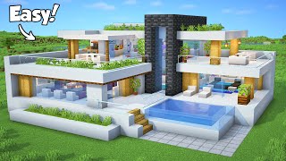 Minecraft How to Build a Modern House Tutorial Easy 49  Interior in Description [upl. by Norward]