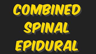 Combined spinal epidural anesthesia technique [upl. by Aniara407]