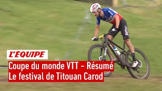 VTT  Coupe du monde  Premier succès pour le Français Titouan Carod étincelant au MontSainteAnne [upl. by Acinomad]