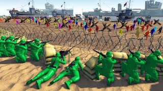 Can Green Army Men Hold BEACH DEFENSE vs ALL ARMY MEN  Men of War Army Men Mod [upl. by Aikmat]