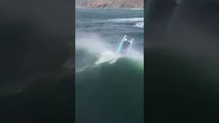 😨SCARY😨BOAT FLIP CAUGHT ON DRONE  WASHED UP ON THE ROCKS fishingsouthafrica boatfails [upl. by Ellak]