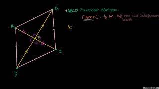İspat Eşkenar Dörtgenin Alanı Köşegen Uzunluğunun YarıÇarpımıdır Geometri [upl. by Irianat]