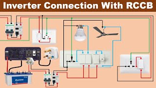 RCCB connection with Inverter in Hind  inverter connection  RCCB wiring  electrical technician [upl. by Fiertz]