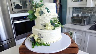 This was THE MOST Requested Wedding Cake Design at My Bakery  Textured Buttercream Cake Class in 4K [upl. by Jacynth977]