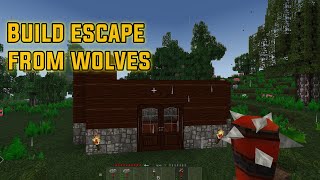 Survival Craft 2 Gameplay Episode 1 Build escape from wolves [upl. by Arata473]