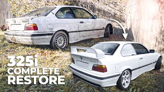 ASÍ RESTAURÉ este 325i E36 ABANDONADO 🚙 Full Restoration from trash to hot car in 10 minutes [upl. by Lladnar]