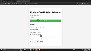 Employee Taxable Salary Calculator Using HTML CSS and JavaScript with Source Code [upl. by Ile]