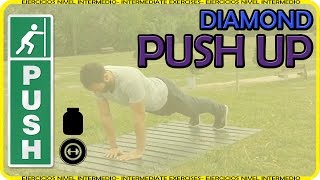 Diamond push up  Flexiones diamante  Ejercicios calistenia  Push exercises Tipos de flexiones [upl. by Noyad231]