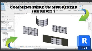 Comment faire un mur rideau sur revit [upl. by Kcirdlek]