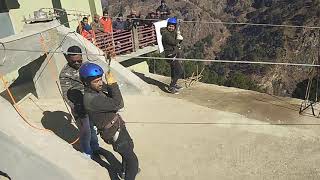 Zipline installation 750mtrs in India Uttarakhand [upl. by Norrabal]